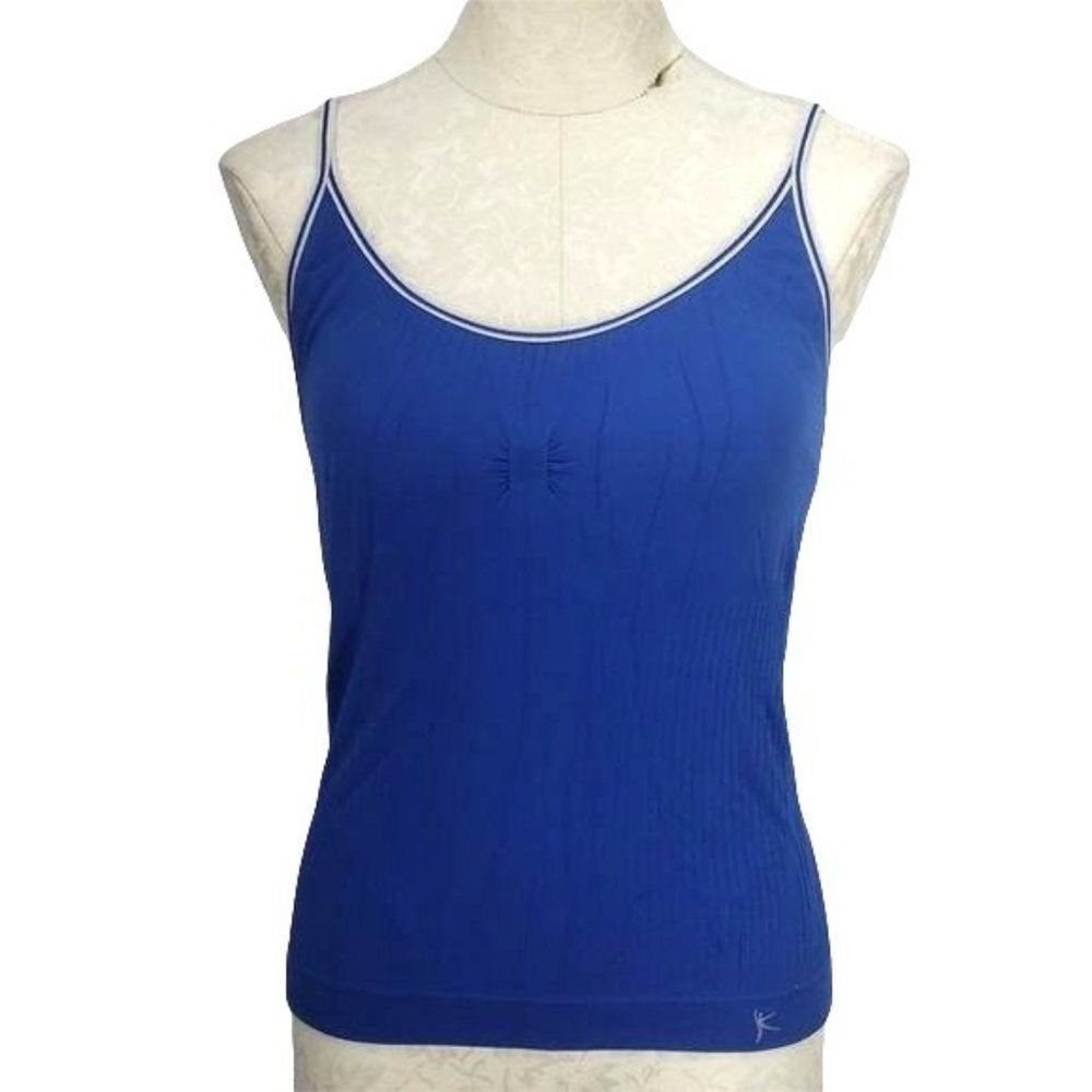 Danskin Now Blue Seamless Ruched Camisole Tank Top XL 16-18